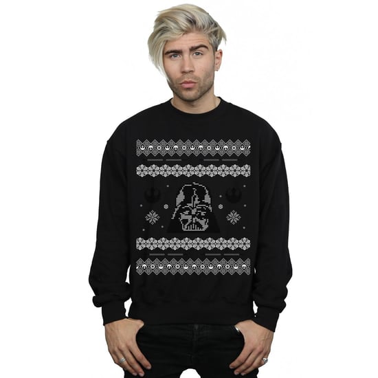 Star Wars Mens Christmas Darth Vader Fair Isle Sweatshirt (Black) - Image 2