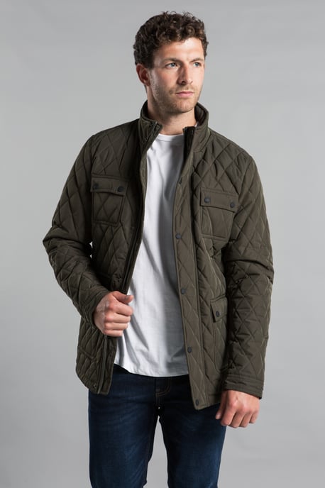 Khaki Diamond Quilted Jacket