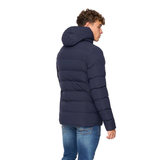 Crosshatch Mens Kampleys Embossed Padded Jacket (Navy) - Image 2