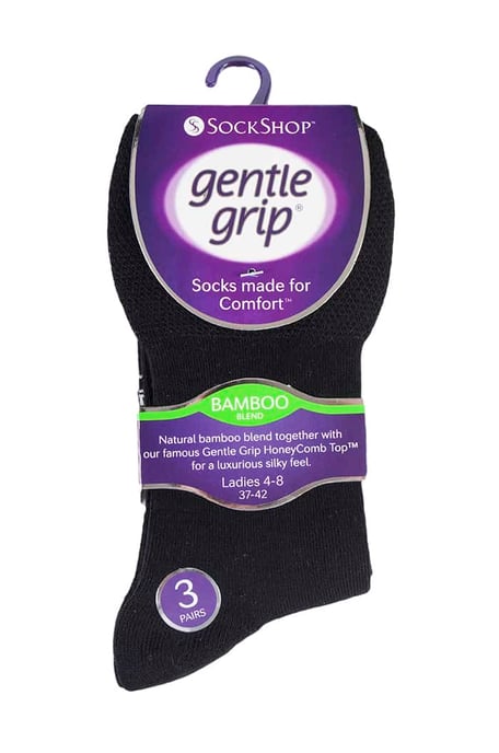 Tienda de Calcetines Gentle Grip - 6 Pares de Calcetines de Bambú No Elásticos para Mujer - SOLRM31 - Image 2