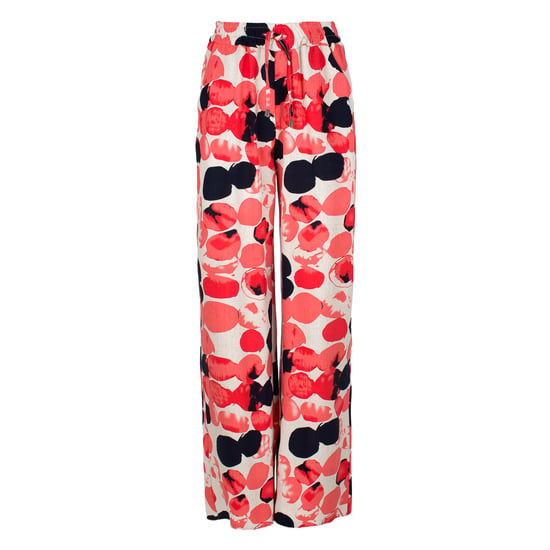 Apricot Print Linen Style Wide Leg Pants
