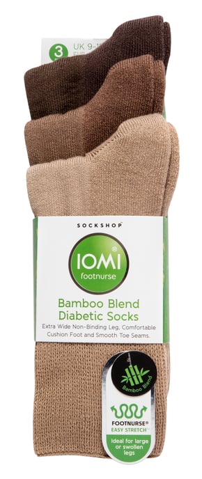 Calcetines de Bambú Extra Anchos para Diabéticos de IOMI | 3 Pack | 4 Colores - Image 2