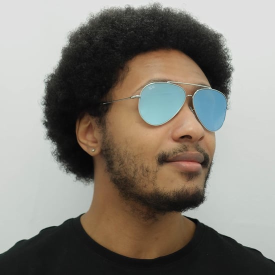 Ray-Ban Aviator Unisex Silver Blue Mirror RB0101S Aviator Reverse