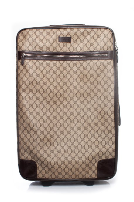 GG canvas suitcase in brown - Image 1