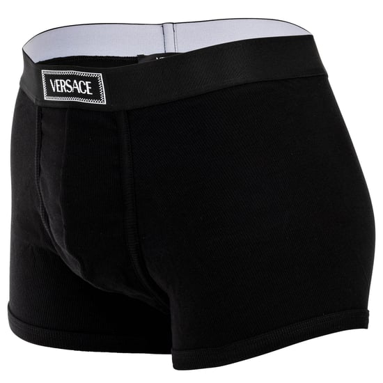 Versace Short Trunk Tex Ribbed Cotton Boxer Shorts - Image 3