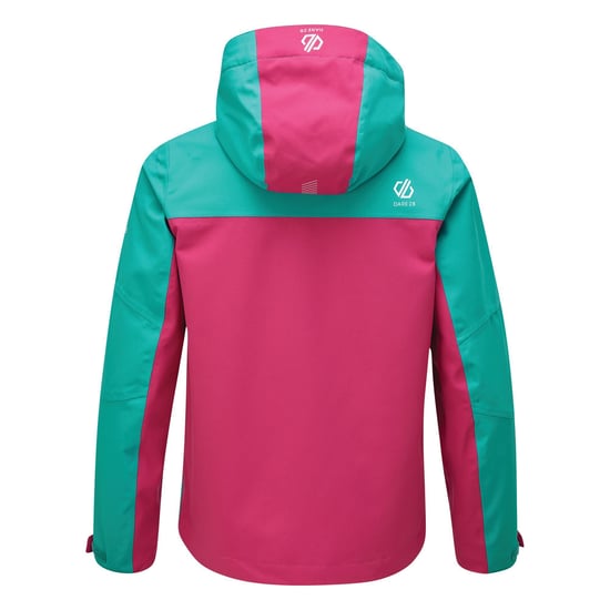 Dare 2B Childrens/Kids In The Lead Waterproof Jacket (Aqua Blue/Active Pink) - Image 2