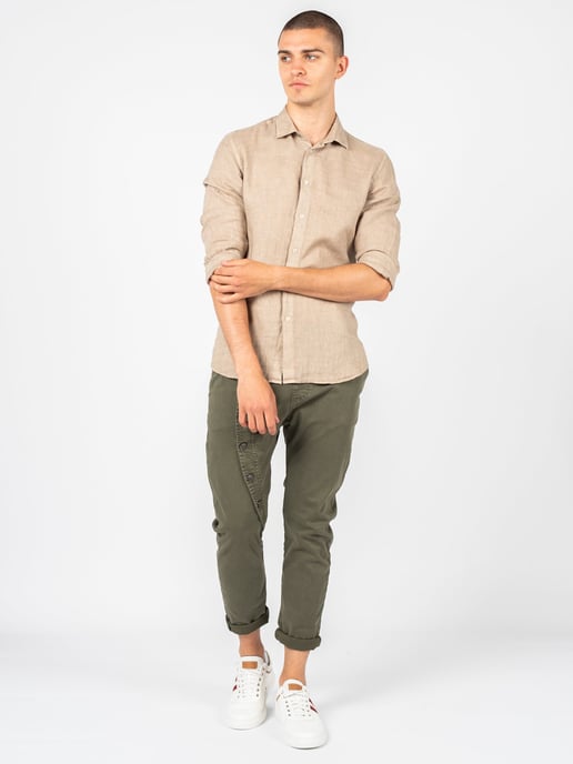 Camisa Xagon Man Lino Hombre Beige - Image 3