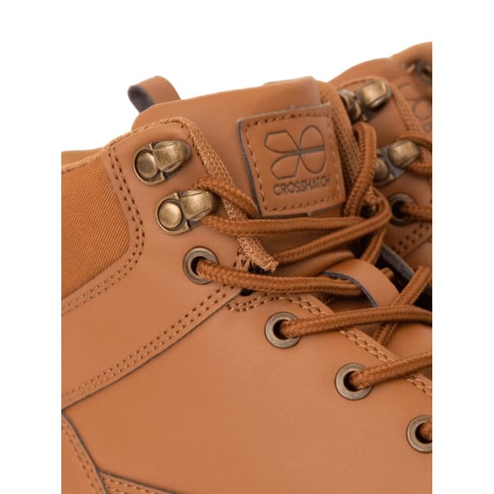Crosshatch Mens Staiger Leather Trainers (Brown) - Image 3