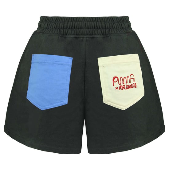 Puma x Mr. Doodle Stretch Waist Logo Black Womens Shorts 530663 01