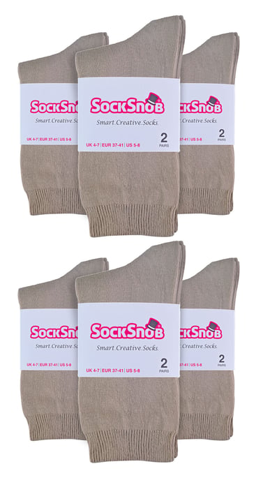 Calcetines de algodón para mujer | 12 pares | Snob | Calcetines de colores para mujer - Beige - Image 2