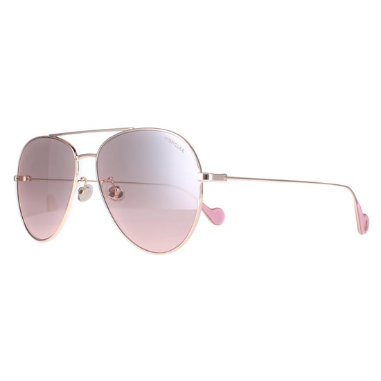 Moncler Aviator Unisex Shiny Rose Gold Brown Pink Gradient ML0110-K
