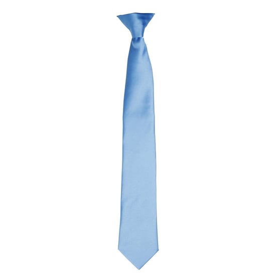 Premier Colours Mens Satin Clip Tie (Mid Blue) - Image 1