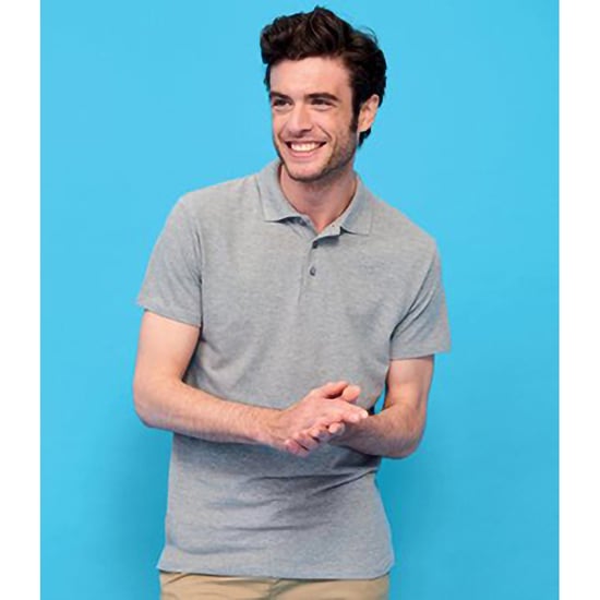 SOLS Mens Spring II Short Sleeve Heavyweight Polo Shirt (Grey Marl) - Image 4