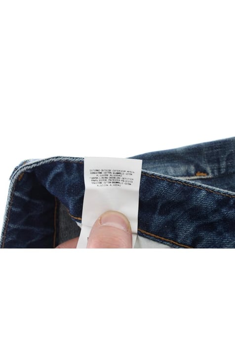 Jeans de algodón rasgado de corte recto azul lavado para mujer Cavalli - Image 5