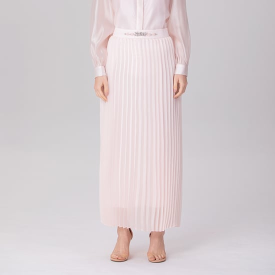 Organza Pleats Midi Skirt - Image 1