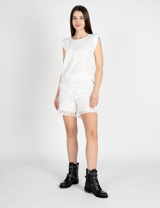 Pinko Shorts Adulare Mujer Blanco - Image 2