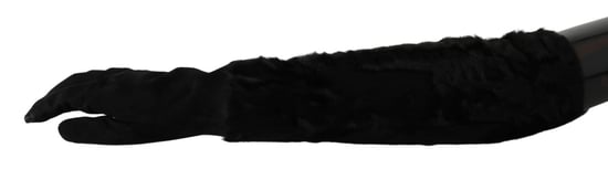 Guantes de Suede de Piel de Perca Negra hasta el Codo para Mujer de Dolce & Gabbana - Image 2