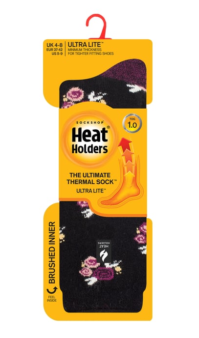 Heat Holders - Calcetines térmicos de mujer con diseño de hilo interior cepillado Ultra Lite - Negro (Murcia) - Image 2