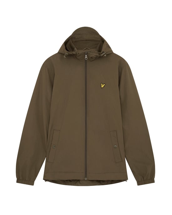 Chaqueta ligera corta con capucha en color verde oliva con la marca Lyle & Scott - Image 5