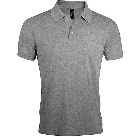 SOLs Mens Prime Pique Plain Short Sleeve Polo Shirt (Grey Marl) - Image 1