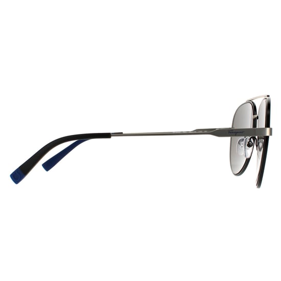 Salvatore Ferragamo Aviador para Hombre Negro Mate Oscuro con Flash Azul Cielo 90041091 - Image 4