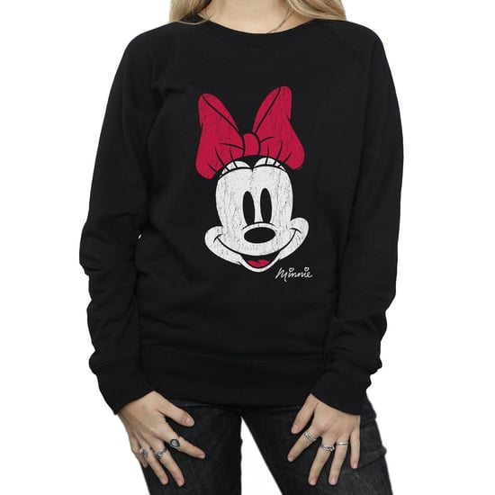 Disney Womens/Ladies Minnie Mouse Face Sweatshirt (Black) - Image 6