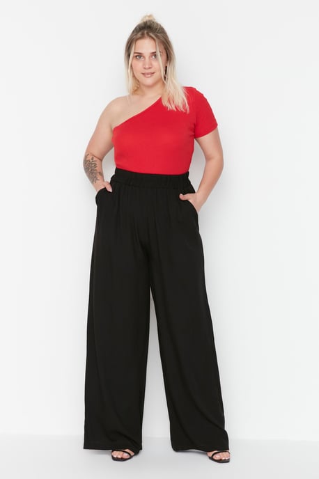 Trendyol Women's Waist Wide Leg Plus Size Trousers - Image 2
