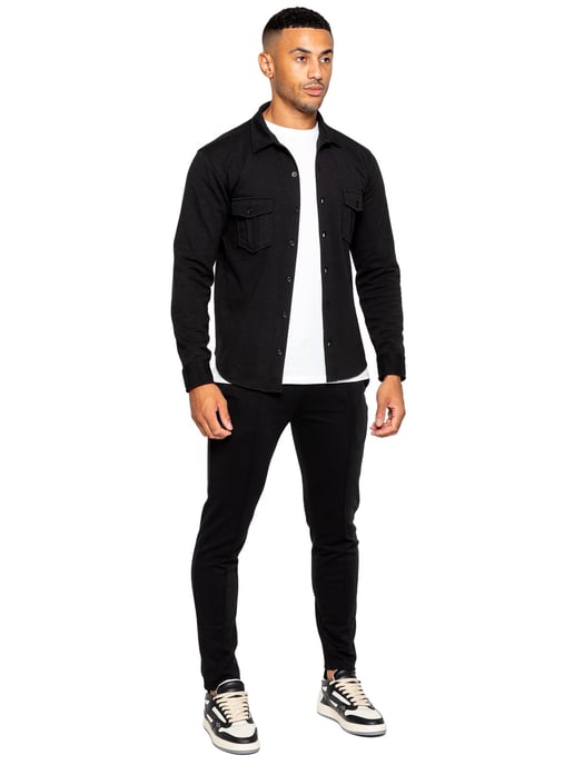Enzo | Conjunto de chándal con sobrecamisa para hombre - Negro - Image 1