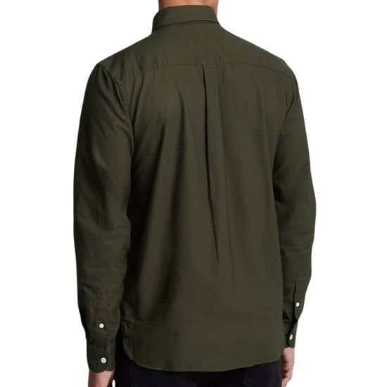 Camisa moteada de manga larga verde oscuro de Lyle & Scott - Image 2