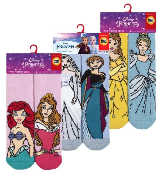 3 Pares Multipack Novedad Calcetines Disney Niñas | Calentadores | Calcetines Princesas Lite Térmicos Niños - Princesas Disney - Image 2