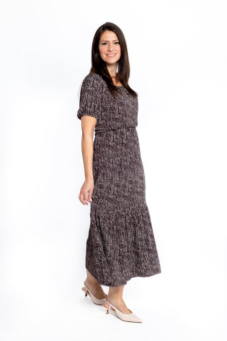 Brown animal print maxi dress