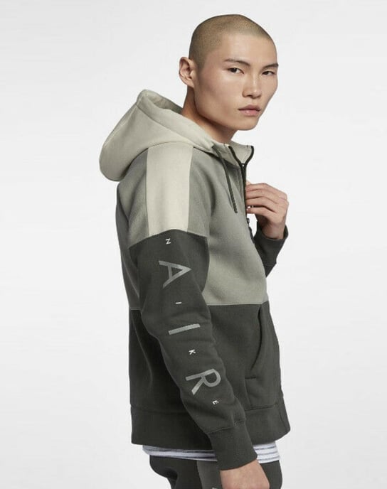 Conjunto de chándal con cremallera y cremallera para hombre Nike Air verde oliva - Image 2