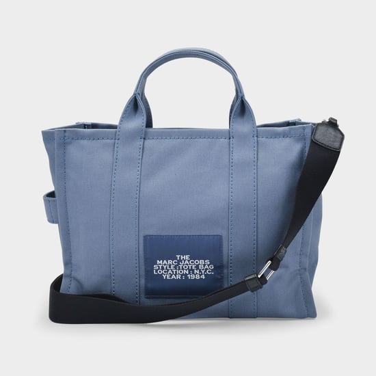 Bolso de mano mediano para viajero en algodón azul sombra - Image 2