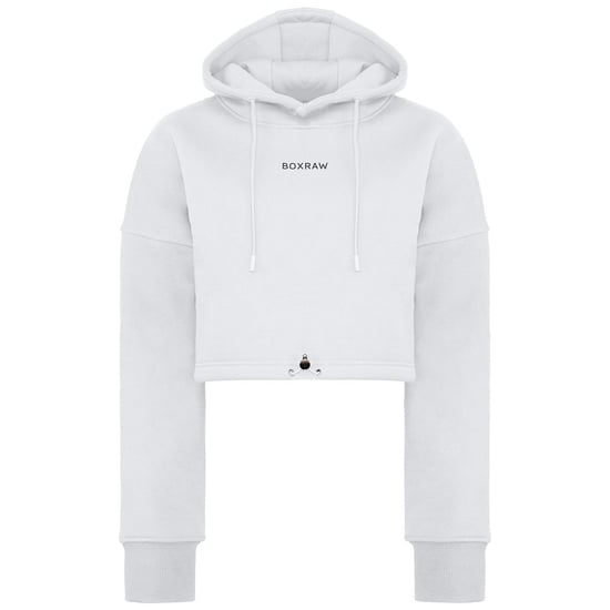 Sudadera con capucha corta blanca para mujer BoxRaw Johnson - Image 1