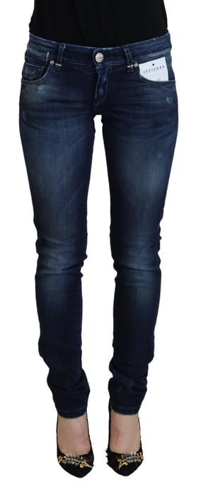 Acht Jeans de Mujer Casual en Denim de Bajo Cintura de Algodón Azul Ajustados - Image 1