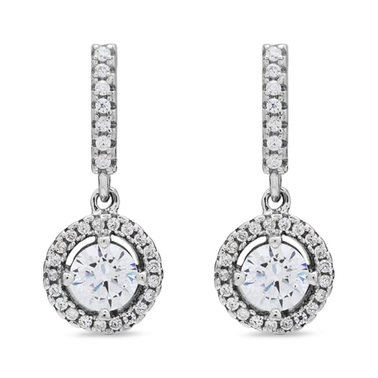 Pendientes Luxenter, gusu de plata de ley 925 y circonita brillante con acabado en baño de rodio - Image 1