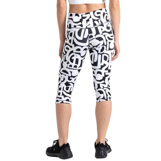 Dare 2B Womens/Ladies Influential Graffiti 3/4 Leggings (Black/White)
