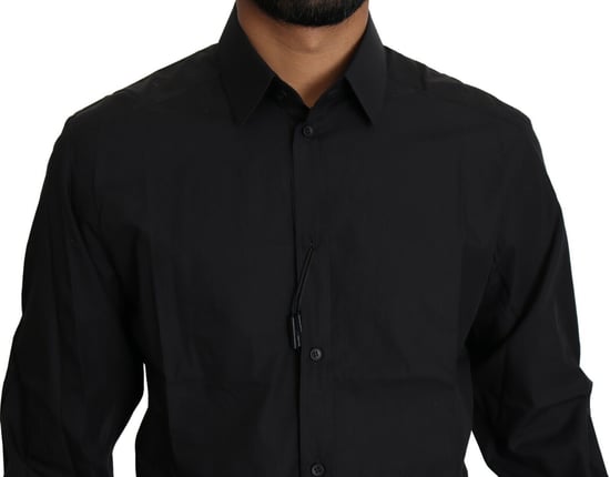 Camisa Formal de Algodón Negra Dolce & Gabbana para Hombre - Image 4