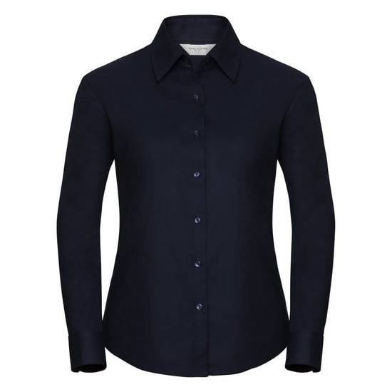 Russell Collection Ladies/Womens Long Sleeve Easy Care Oxford Shirt (Bright Navy) - Image 1