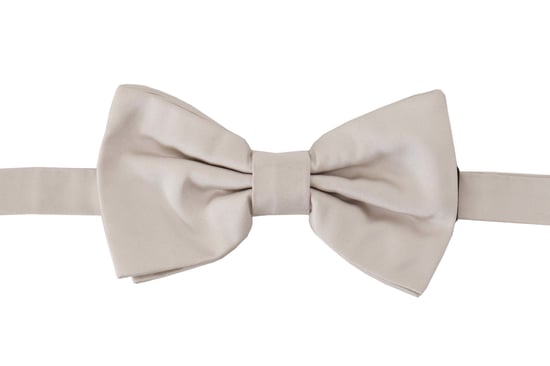 Dolce & Gabbana Gray 100% Silk Adjustable Neck Papillon Men's Tie