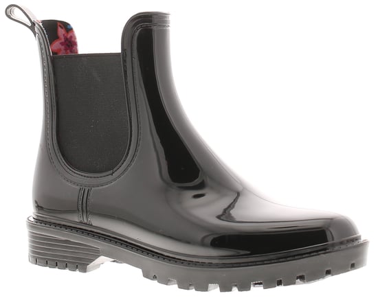 Platino Womens Ankle Wellies Splash Slip On black