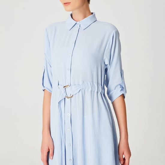 Long minimalist shirt dress - Image 4