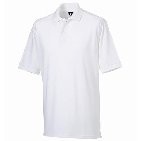 Russell Mens 100% Cotton Short Sleeve Polo Shirt (White) - Image 2