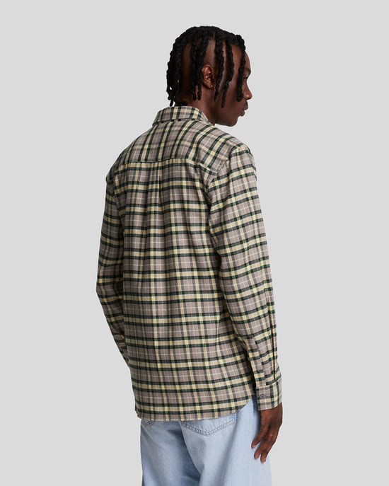 Camisa de manga larga verde azulado Argyle de franela a cuadros de Lyle & Scott - Image 3