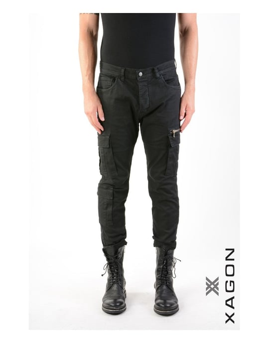 Xagon Pantalones Cargo del hombre negro - Image 3