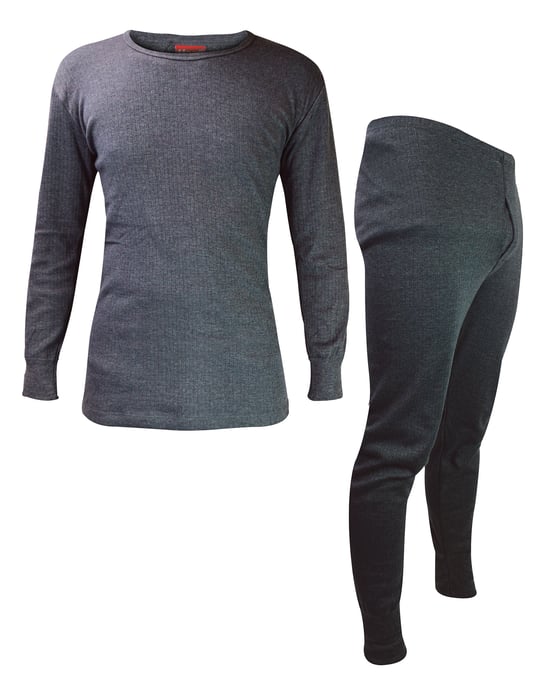 Conjunto de ropa interior térmica para hombre | Mantiene el calor | Invierno Top de manga larga y calzoncillos largos - Charcoal - Image 1