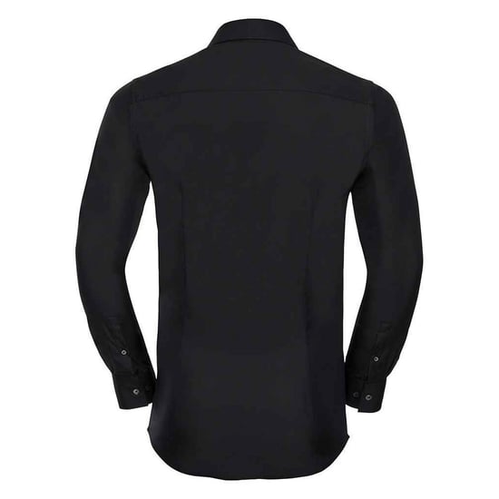 Russell Collection Mens Ultimate Stretch Long-Sleeved Formal Shirt (Black)