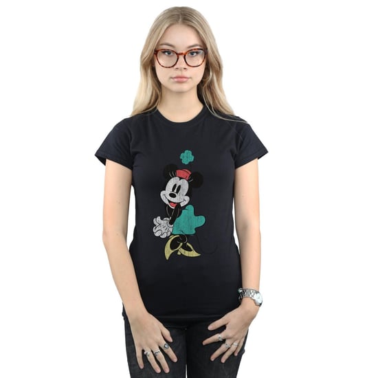 Disney Womens/Ladies Minnie Mouse Shamrock Hat Cotton T-Shirt (Black)