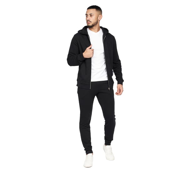 Crosshatch Mens Braxson Full Zip Hoodie (Black) - Image 5
