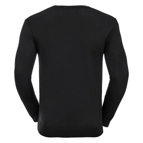 Russell Collection Mens Knitted V Neck Sweatshirt (Black) - Image 2